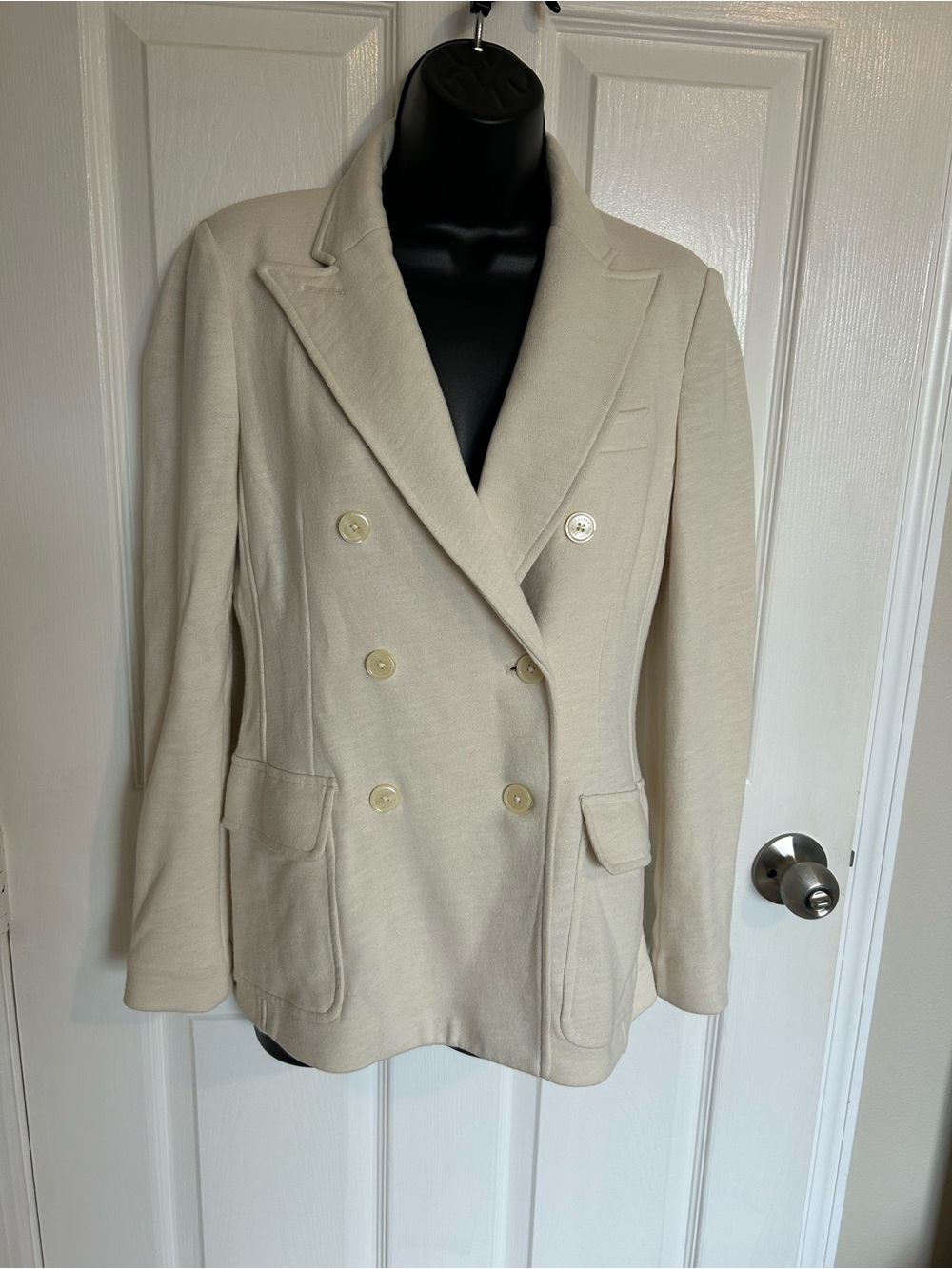 Ralph Lauren Double-Breasted Cream Blazer